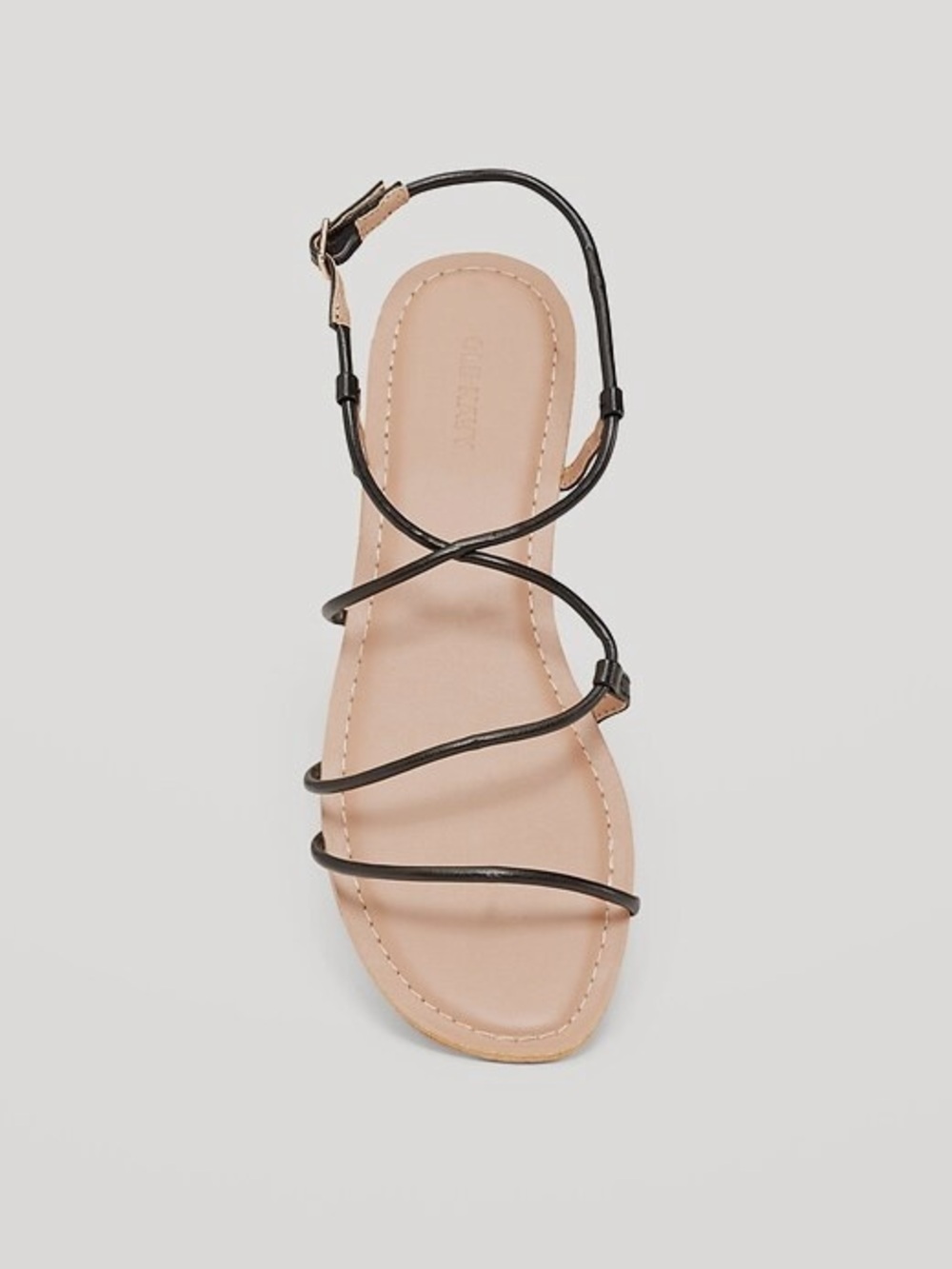 Old Navy Black Faux Leather Asymmetric Strappy Sandals Size 8